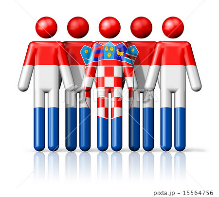 Flag of Croatia on stick figure 15564756