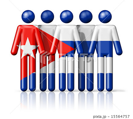 Flag of Cuba on stick figure 15564757