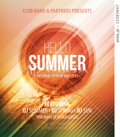 Summer party. Template poster. Vector illustration 15565647