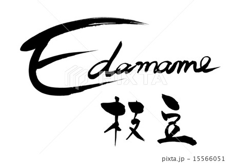 筆文字 えだまめ Edamameのイラスト素材 15566051 Pixta