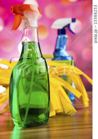 Cleaning supplies,home work colorful theme Cleaning supplies,home work colorful theme 15566253
