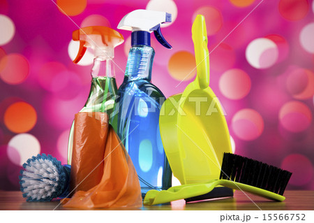 Set of cleaning products, home work colorful theme 15566752