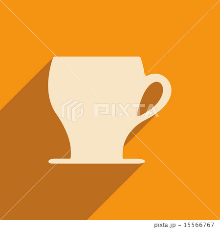Flat with shadow icon and mobile applacation coffee 15566767
