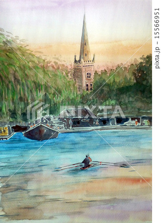 絵画原画 ゴッツウェルズの川 イギリスの旅（9）・・コッツウォルズ