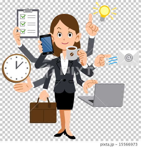 Businesswoman performing multitasking - Stock Illustration [15566973 ...