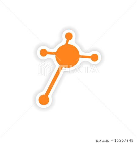 icon sticker realistic design on paper molecule 15567349