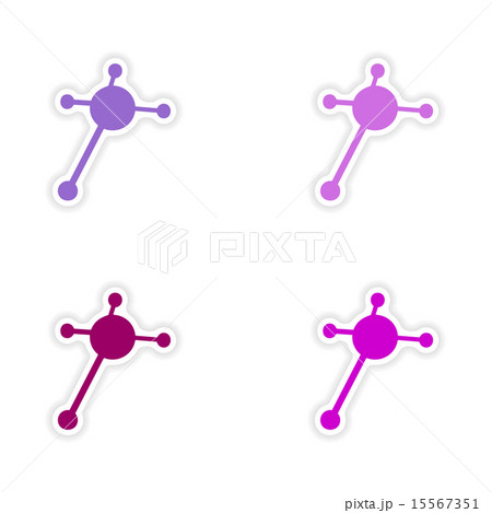 assembly realistic sticker design on paper molecules 15567351