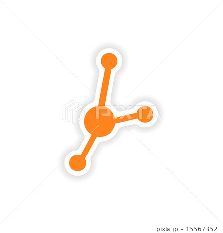 icon sticker realistic design on paper molecule 15567352