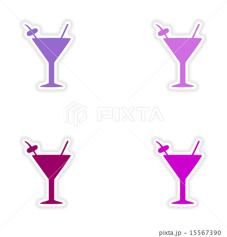 assembly realistic sticker design on paper cocktails 15567390