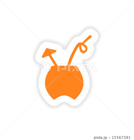 icon sticker realistic design on paper cocktail 15567391