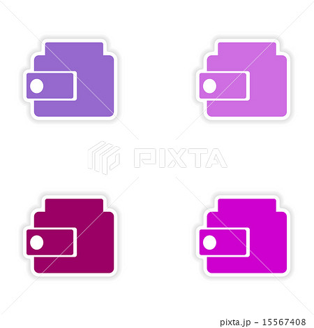 assembly realistic sticker design on paper purse 15567408
