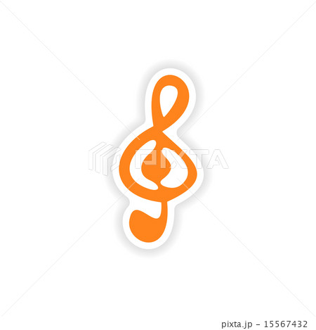 icon sticker realistic design on paper clef 15567432