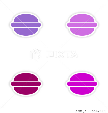 assembly realistic sticker design on paper hamburger 15567622