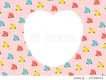 バラ ハート フレーム 花柄 素材 バラ ハート フレーム 花柄 素材 15568024