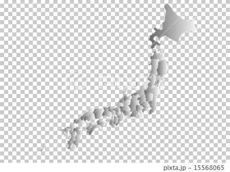 日本地図 白黒 イラストのイラスト素材 15568065 Pixta
