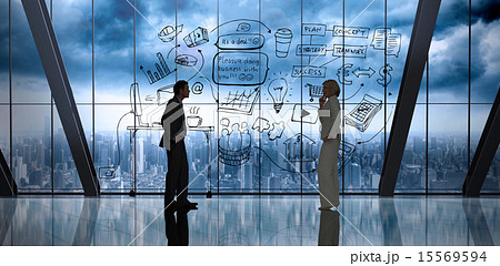 Composite image of businessman standing 15569594