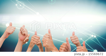 Composite image of group of hands giving thumbs up Composite image of group of hands giving thumbs up 15569672