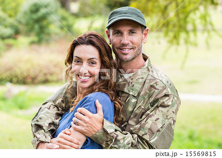 Handsome soldier reunited with partner Handsome soldier reunited with partner 15569815