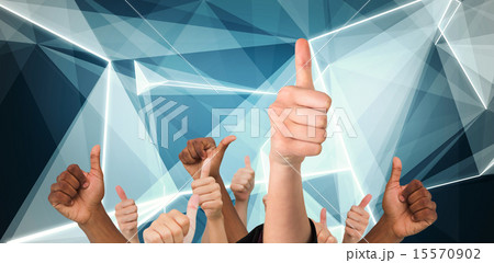 Composite image of hands showing thumbs up 15570902