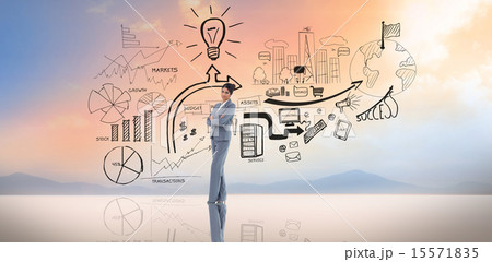 Composite image of confident businesswoman Composite image of confident businesswoman 15571835