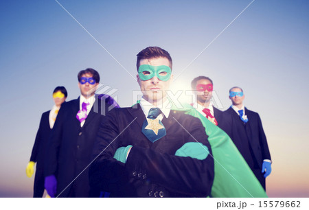 Businessmen Superhero Aspirations Skyline Success Concept 15579662