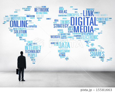 Digital Media Connecting Content Network Technology Concept Digital Media Connecting Content Network Technology Concept 15581663