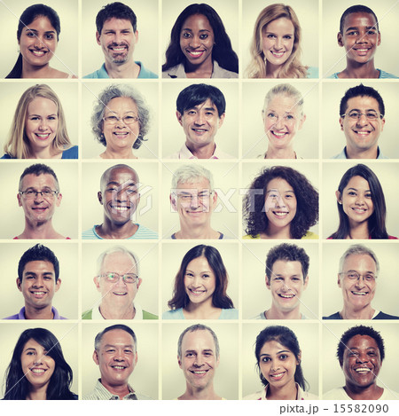 Protrait of Group Diversity People Community Happiness Concept 15582090