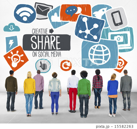 Share Sharing Social Media Networking Online Download Concept 15582263