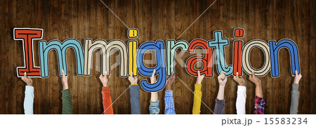 Hands Holding Immigration Word Concept 15583234