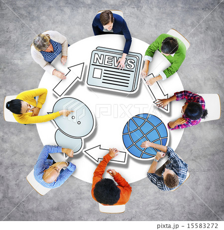 Global News Brainstorming Business Discussion Thinking Strategy 15583272