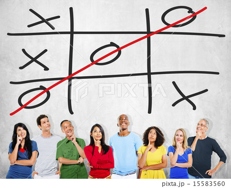 Tic Tac Toe Game Competition XO Win Challecge Concept 15583560