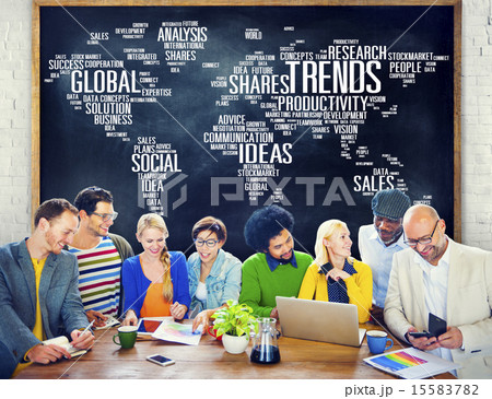 Trends World Map Marketing Ideas Social Style Concept 15583782