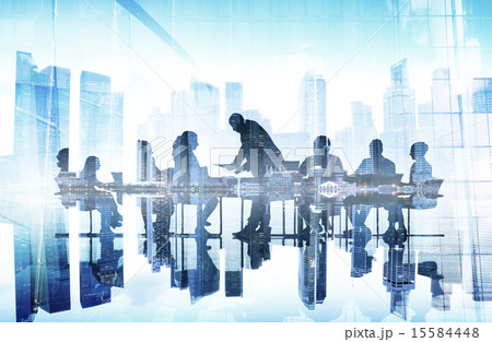 Business People Silhouette Conference Brainstorming Teamwork Con 15584448