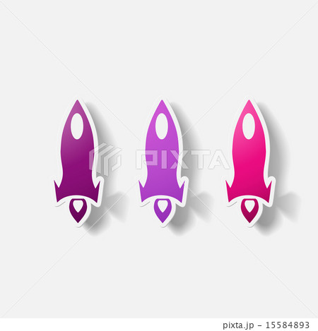 Paper clipped sticker: rocket 15584893