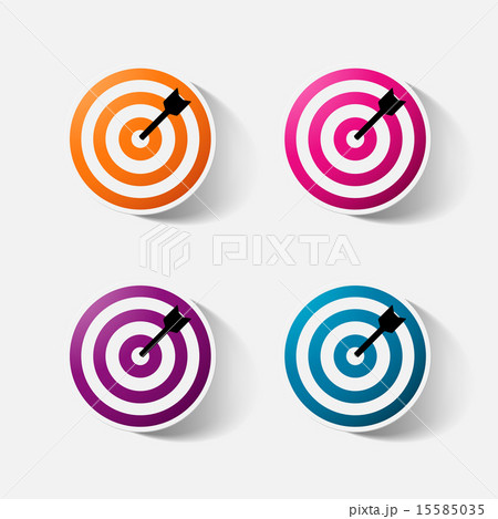 Paper clipped sticker: darts target Paper clipped sticker: darts target 15585035