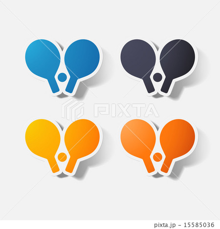 Paper clipped sticker: table tennis rackets 15585036