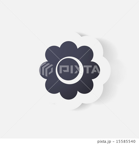 Realistic paper sticker: flowers. camomile 15585540