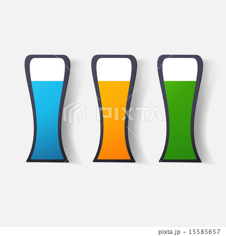 Paper clipped sticker: glass with liquid 15585657