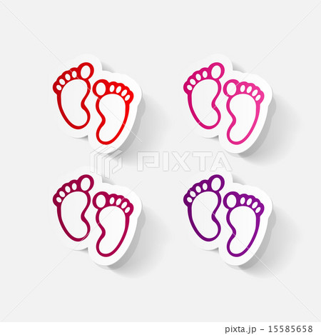 Paper clipped sticker: Footprint symbol 15585658