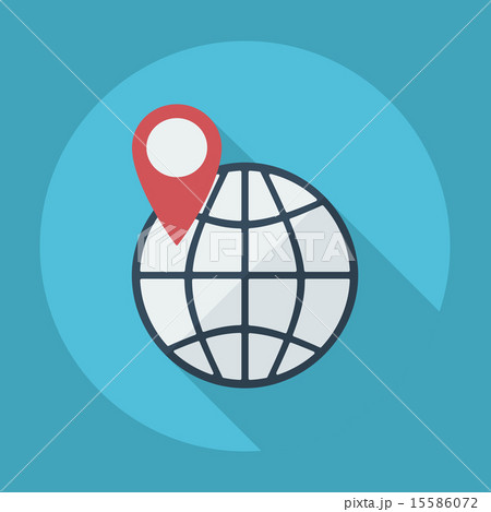 Flat modern design with shadow globe 15586072