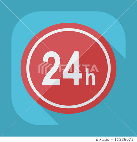 Flat modern design with shadow 24 hours 15586073