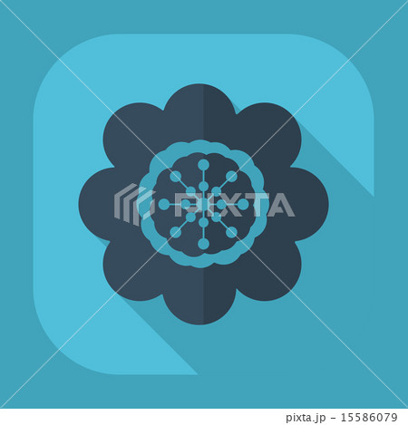 Flat modern design with shadow flower icon 15586079