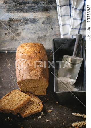Loaf of homemade rye bread Loaf of homemade rye bread 15588988