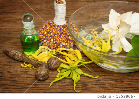 Aroma oil with spa accessories ,Thai spa concept Aroma oil with spa accessories ,Thai spa concept 15589667