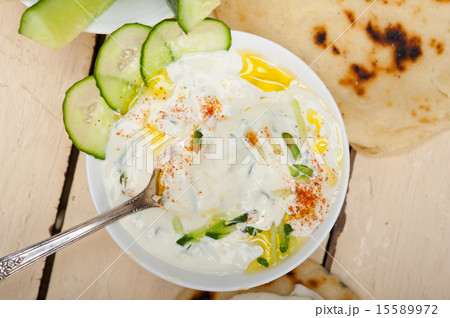 Arab middle east goat yogurt and cucumber salad Arab middle east goat yogurt and cucumber salad 15589972