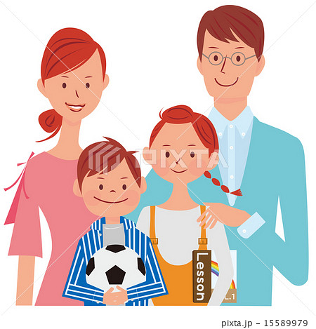 スリムな家族4人 15589979