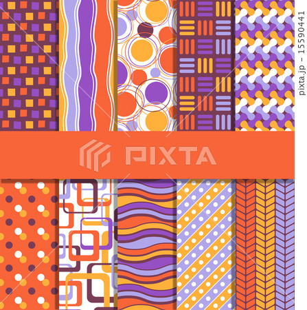 Set Of 10 Seamless Bright Abstract Patternsのイラスト素材 [15590441] - PIXTA