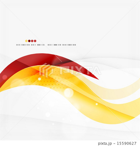 Blue, orange, red swirl wave lines. Light design 15590627