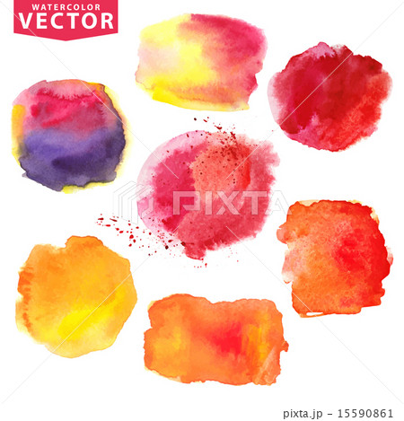 Watercolor stains.Orange,red,magenta 15590861