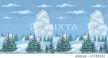 Seamless Christmas Winter Forest Landscape 15590922